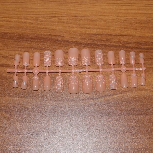 Elegant Nude Glossy Artificial Nail Tips fake nails (24 Pc Set)