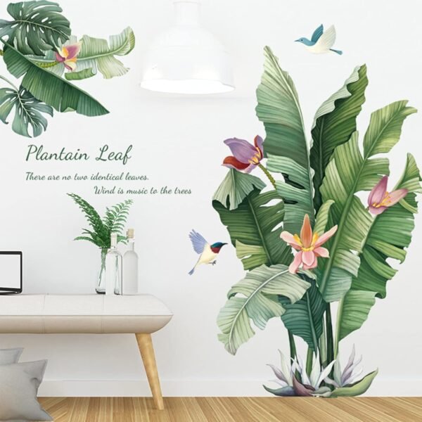 Large Plantain Leaf Wall Sticker 90x60 cm - (1 Pc)