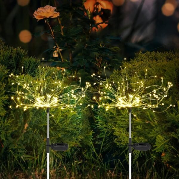 08_light_9a8419b0-b811-4007-941e-dbd4189c85f6.jpg Solar Powered Warm White Starburst Firework Garden Light Set (2 Pc / 120 LED)