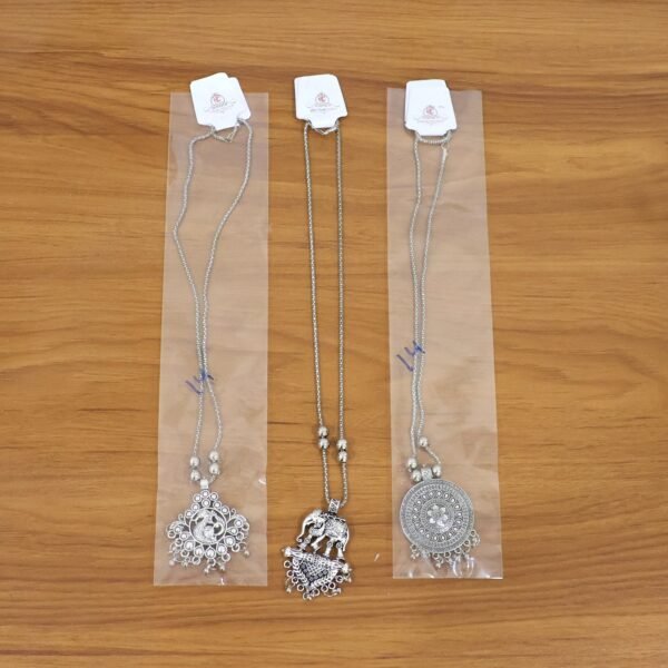 08_necklace.jpg Oxidised Silver Finish Traditional Pendant Necklace – Mix Design (1 Pc)