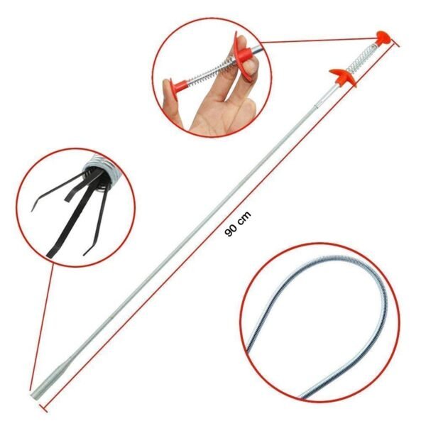 Flexible Spring Drain Cleaning Tool with Hand Grip (1 Pc / 90 Cm)