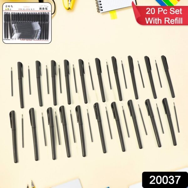 08e2f5dd-6d56-4be2-abf2-182aa43e0b2f.jpg Refillable Black Marker Pen with Extra Ink Refills 20 pieces (1 Set)