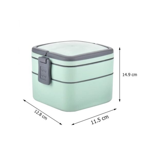 GREEN DOUBLE-LAYER PORTABLE LUNCH BOX