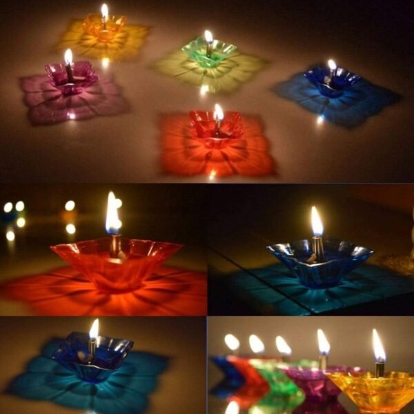 Candle Cup with Multi Shape, Diwali  (Multicolor) (12 Pcs Set)