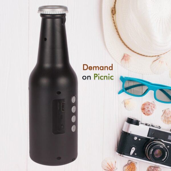 Bottle-Shaped Wireless Bluetooth Speaker with FM, USB & AUX Support