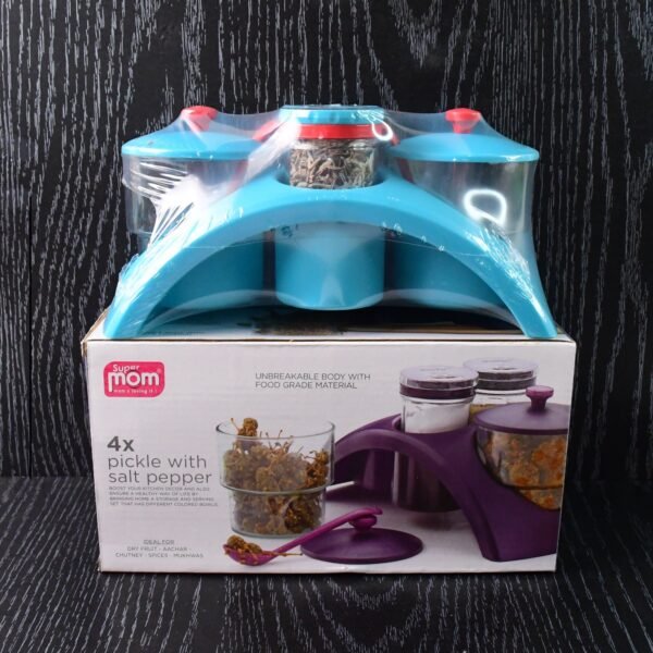 Supermom Plastic 4x Pickle with Salt & Pepper Storage Set