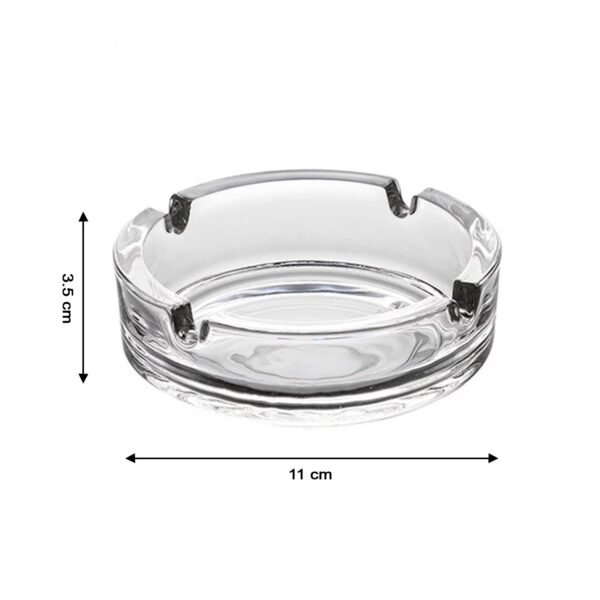 Glass Crystal Round Ashtray for Cigar & Cigarettes – Home & Office Table Decor