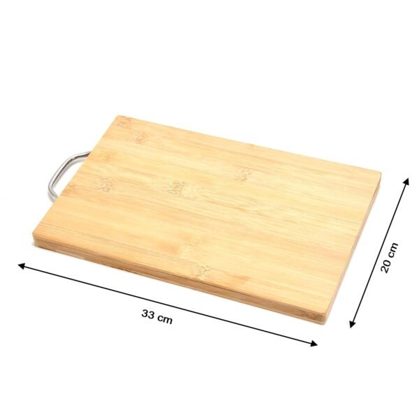 Thick Wooden Bamboo Kitchen Chopping Board with Holder for Fruits & Meat