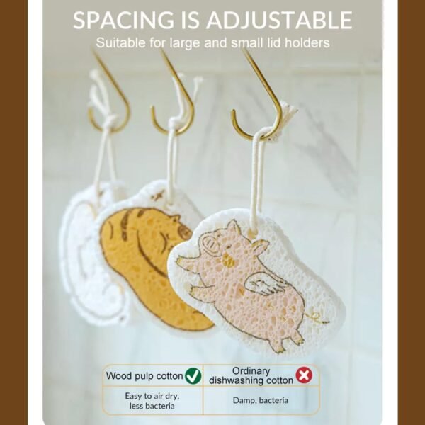 Cartoon Wood Pulp Sponge for Dishwashing  Absorbent Cleaning Pad