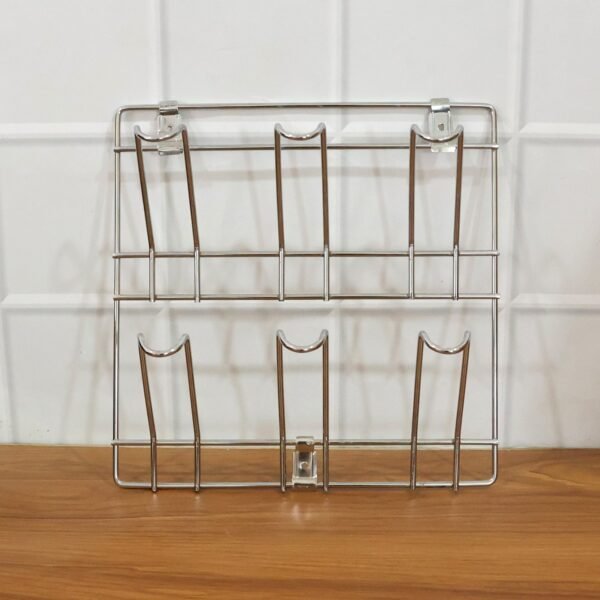 Wall-Mounted Stainless-Steel Cup & Mug Holder Rack (25 x 25 cm, 1 Pc)