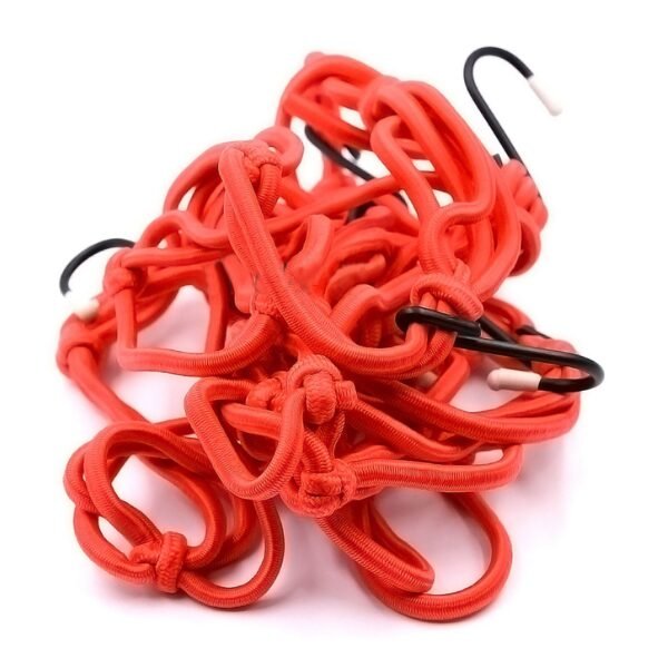 Heavy-Duty Elastic Bungee Cargo Net Mesh Holder - 4 Adjustable Hooks for Motorcycle