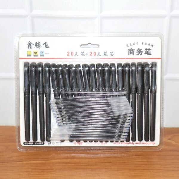 09_e134aa8c-b9cc-4182-9e5c-63af41eece9f.jpg Refillable Black Marker Pen with Extra Ink Refills 20 pieces (1 Set)