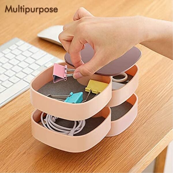 4 Layers Jewellery Box, 360 Degree Rotating Jewelry Box,