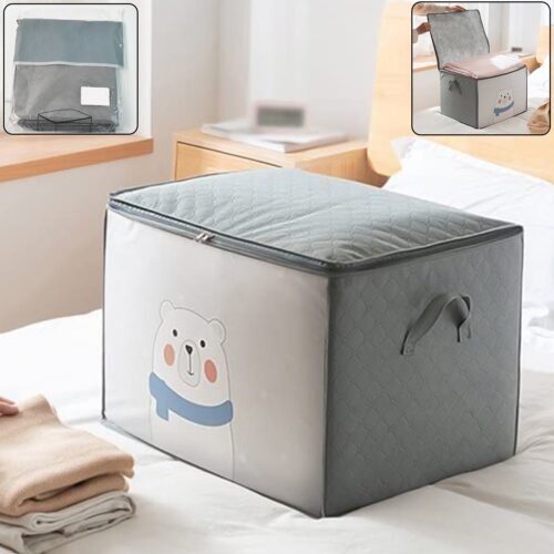 Clothes Storage Bag with Zipper & Handles