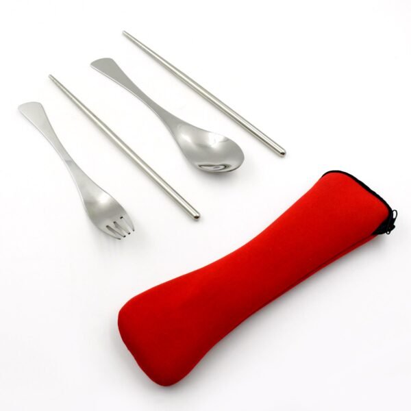 Picnic Dinner Spoon Fork Chopsticks Cutlery Set High Quality Tableware 4 Pc 1 Set