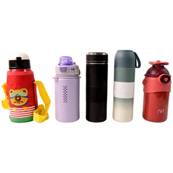 Stainless Steel Water Bottles 500 ML Approx (Mix Design & Color / 1 Pc)
