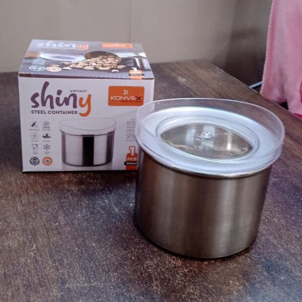 Multipurpose Stainless Steel Airtight Containers with See Through Lid (1 Pc / 500 ML)