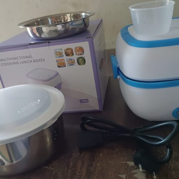 Electric Lunch Box, 3 In 1 Food Heater / Cooker / Steamer with Stainless (1 Set)