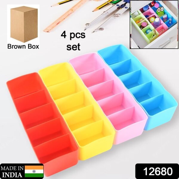 0af6d284-f010-46ec-b45f-6edb4a77b779.jpg Desktop Storage Organizer Box Set - 5 Grid Compartments (4-Piece)