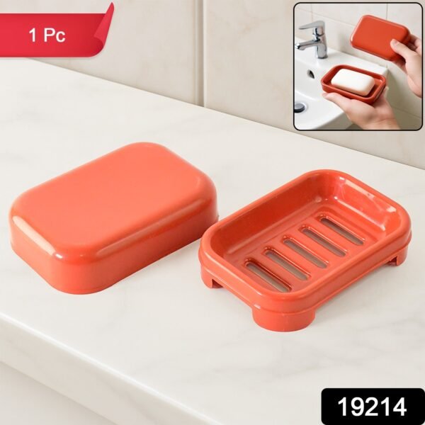 Premium Quality Rectangular Brick Red Plastic Soap Case (1 Pc)