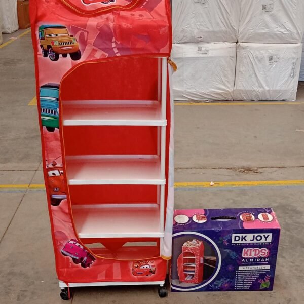 Multi Purpose Foldable Baby Wardrobe / Toy Box 5 Shelves Cartoon Printed