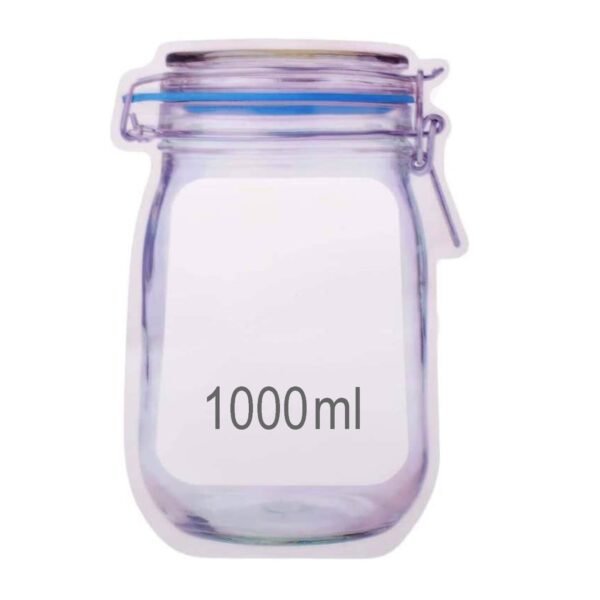 1000ML6.jpg Reusable Airtight Seal Plastic Food Storage Mason Jar Zipper (1000ml)