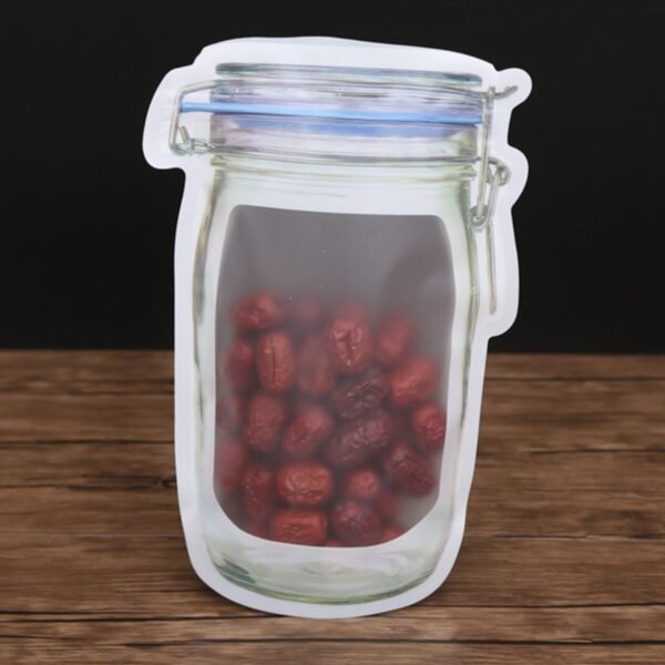 1000ml10.jpg Reusable Airtight Seal Plastic Food Storage Mason Jar Zipper (1000ml)