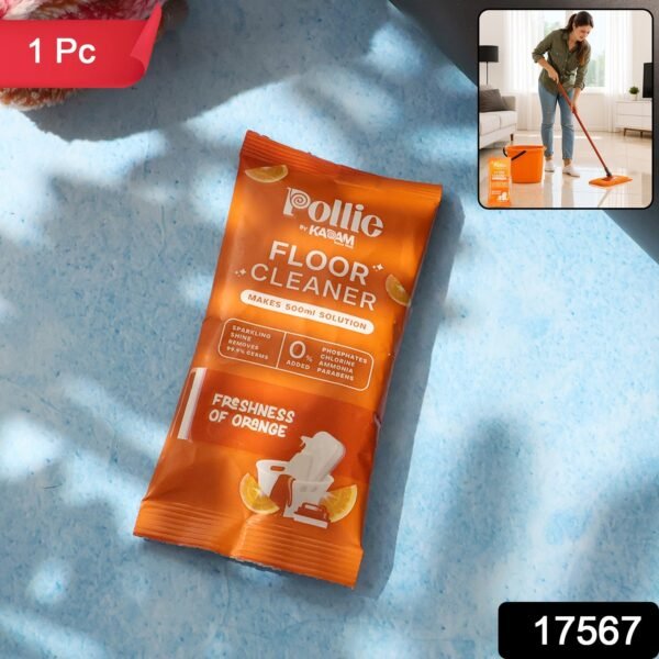 1004Floorcleanersachet_orange.jpg Pollic Kadam Concentrated Floor Cleaner Sachet – Orange Fresh Fragrance (50 Gm)