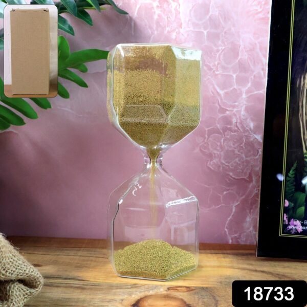 1025e2f1-9699-4a82-aaff-8eebf7e647bd.jpg Faceted Glass Hourglass Sand Timer - (1 Pc / 4 Minutes Approx Time)