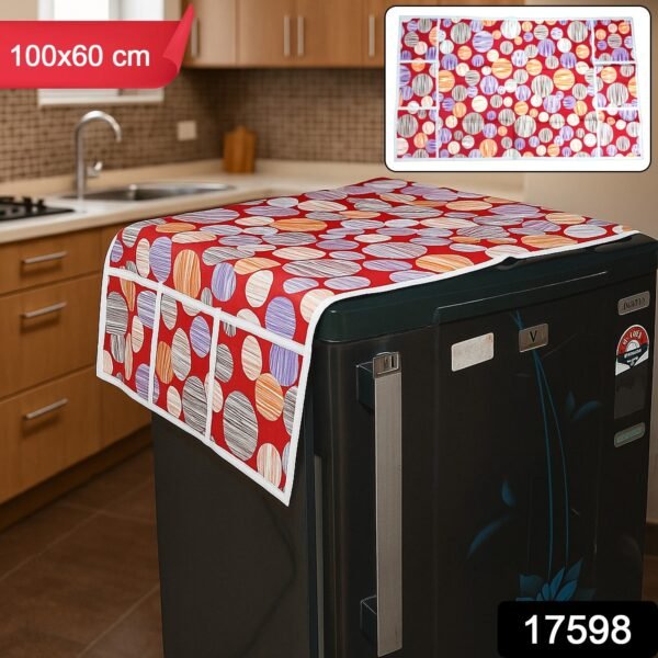 Refrigerator Top Cover with Side Pockets (100x60 Cm / 1 Pc)