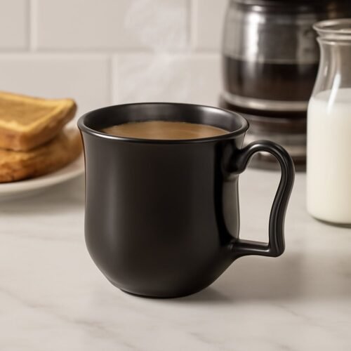 10295_pla_premium_coffee_tea_cup_1pc.jpg Premium Plastic Coffee / Tea Cups / Mug with Handle (1 Pc / With Color Box / Black)