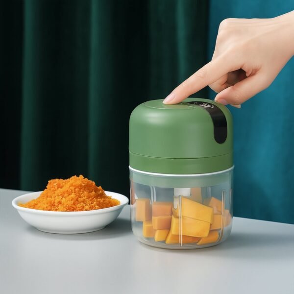 10344_1.jpg Wireless USB Rechargeable Mini Electric Garlic Machine / Chopper 3 Blades (300Ml)