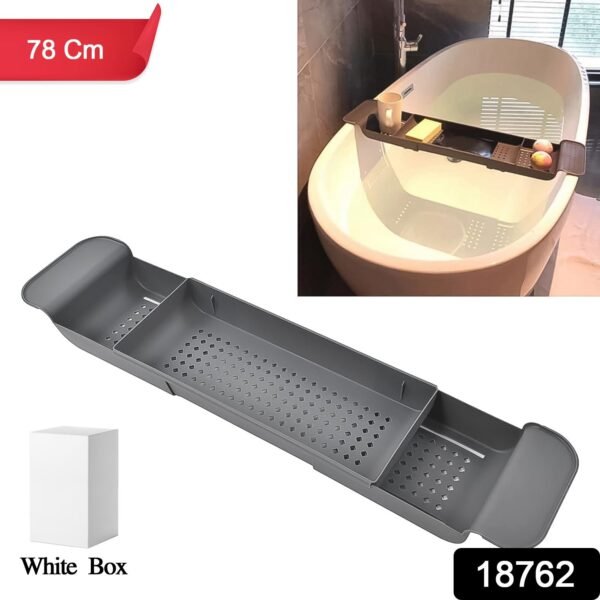 Retractable Bath Caddy, Retractable (78 Cm Long Adjust / 1 Pc / With White Box)