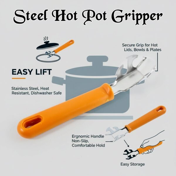 10699_premium_heat_resistant_bowl_lifting_clamp.jpg Multi-Functional Stainless Steel Hot Pot Gripper Clamp & Pan Lifter Tool (1 Pc)