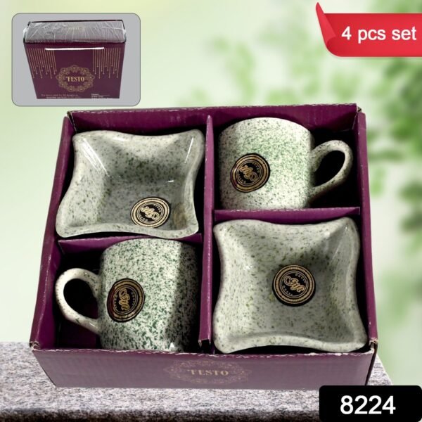 Ceramic Tea / cups / Mug Set Including Snacks (4 Pcs set)