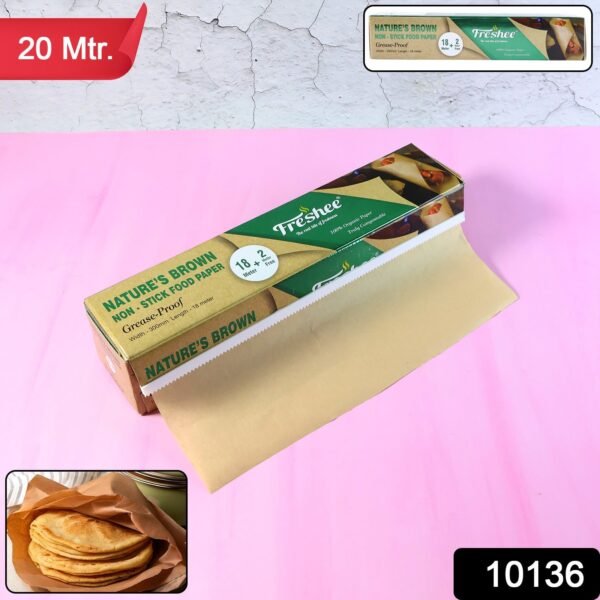 Freshee Nature’s Brown Non-Stick Food Paper 18 Meter + 2 Meter Free (Total 20 Meter)