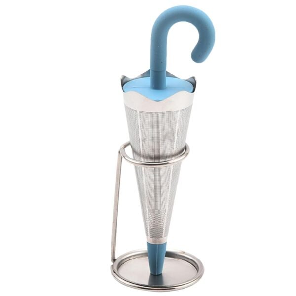 10_0f8a317e-ed65-4e91-b272-a978159435c5.jpg Reusable Cute Umbrella Tea Strainer With Tray / Stand (1 Pc)