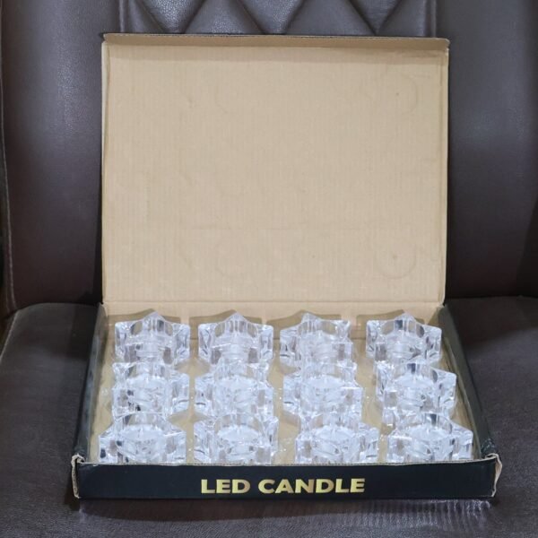 Set of 12 LED Crystal-Effect Flameless Smokeless Candles