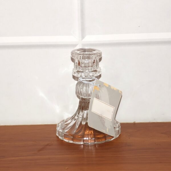 Elegant Crystal Glass Candle Holder Stand (1 Pc)