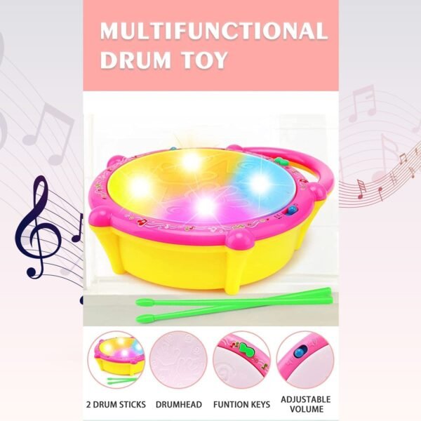 Flash Drum Toy – Colorful Musical Drum with Light Effects, Best Gift for Kids