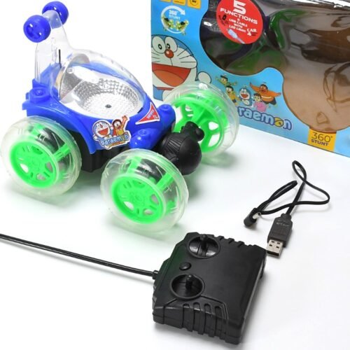 Rechargeable 360° Stunt Remote Control Car with 3D Lights & Music for Kids