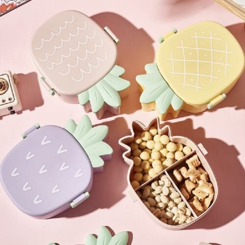 10_df4753d9-6fe7-47bb-be14-0fa9e714377e.jpg Kids Lunch Box Cute Pineapple Shaped Bento Box with Fork Spoon Office Lunch Box (1 Pc )