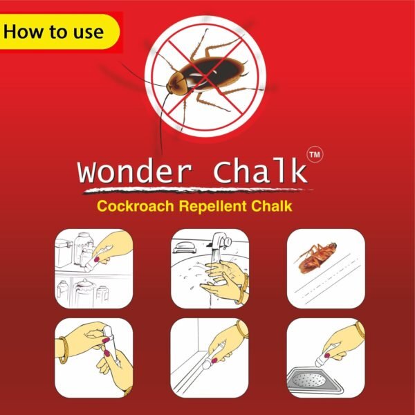 Cockroach Chalk – Strong Insecticide Repellent Chalk for Pest Control (12 Pcs)