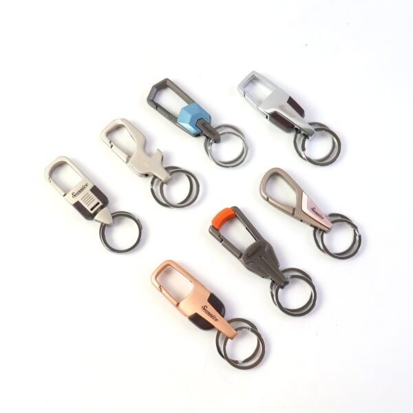 Premium Heavy-Duty Metal Keychain with Carabiner Clip (1 Pc / Assorted Design)