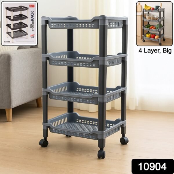 1142Bigstunnerrack.jpg Apex 4-Layer Big Multipurpose Plastic Storage Rack