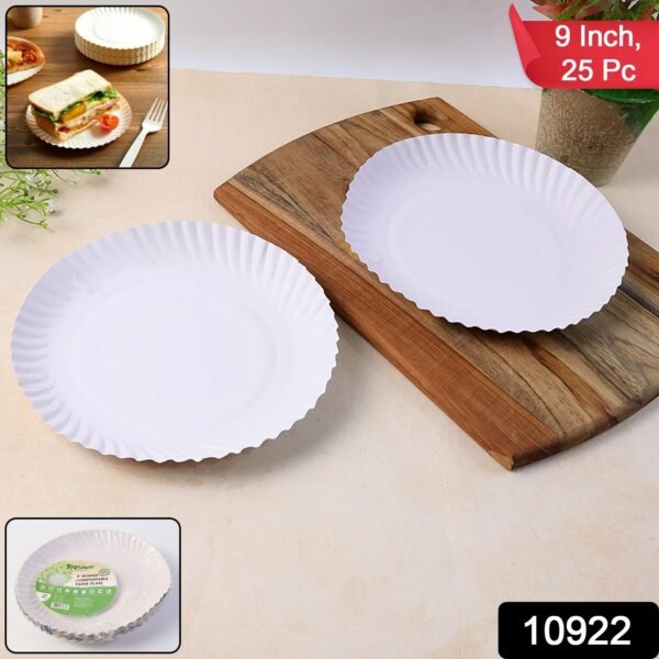 Freshee 9 Inch Round Compostable Paper Plate – 25 Pcs Pack