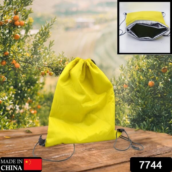 Portable Dori Bag Inside silver with coating Drawstring Backpack