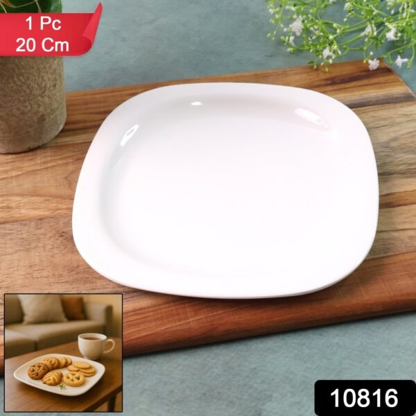 Plastic Square Dinner / Serving Plate – 20 cm (1 Pc)