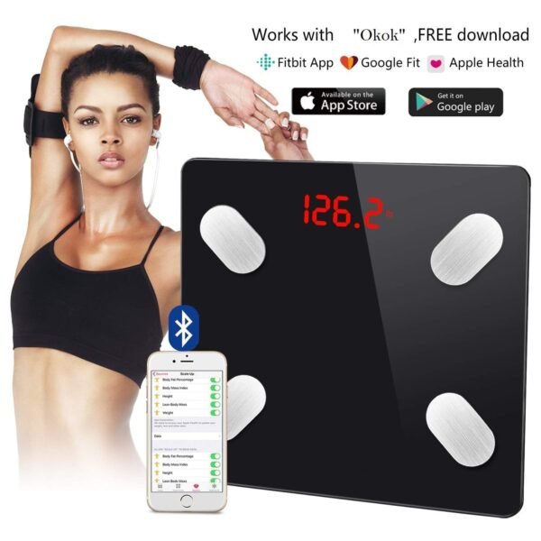 11_d859a4b4-d931-4bf3-921a-6546c478d19b.jpg Bluetooth Body Fat Scale Digital Smart Body Weight Scale iOS and Android App to Manage Body Weight, Body Fat, Water, Muscle Mass, BMI, BMR, Bone Mass and Visceral Fat with BMI Scale