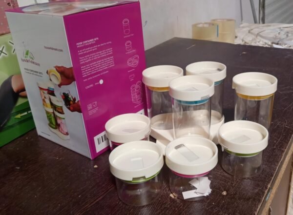 11f2517e-542e-4a93-8520-412a498e35e5.jpg Multipurpose Plastic Transparent Storage Containers Masala Box Dabba Spice, Plastic Masala Spices Container Set Capacity With Airtight Lid Kitchen Pantry Organizer For Salt Mukhwas Box With Tray (8 Pc Set)